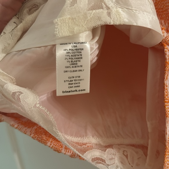 Trina Turk orange and white fitted short dress size 8 - Picture 6 of 11